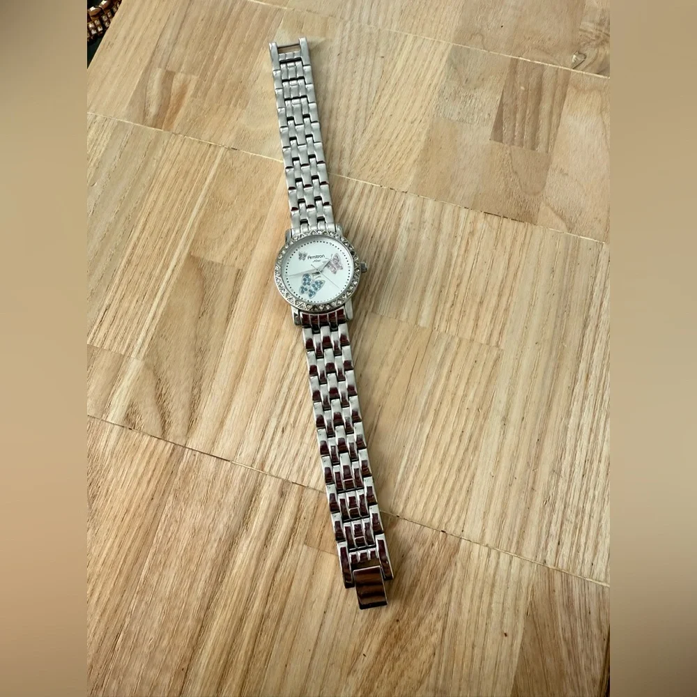 Armitron Now ladies butterfly silver tone watch NEW BATTERY